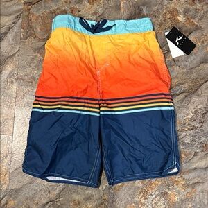 NWT Striped Swim Shorts boys size medium (10/12)